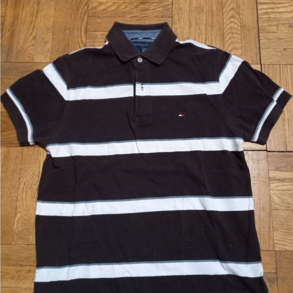 Tommy Hilfiger Men's Polo Shirt in Black and White
